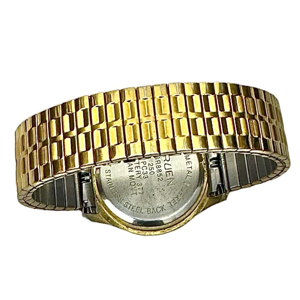 Vintage Gruen GR8852 Gold-Silver Day Date Watch Men’s Water Resistant - Picture 5 of 5